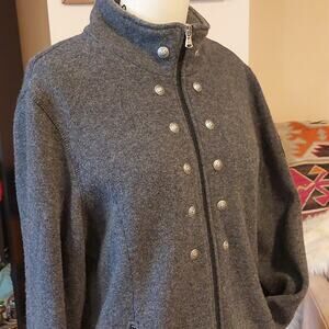 M Miller Womens Wool Blend Zip Up Sweater Jacket Zip Pockets Size Large